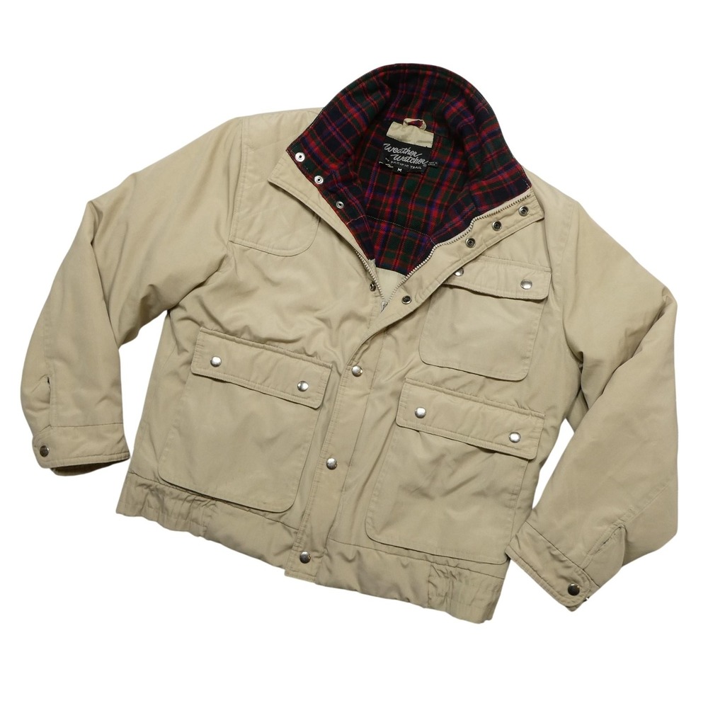 Vintage Pacific Trail Jacket Mens Medium‎ Beige Weather Watcher Bomber Lined
